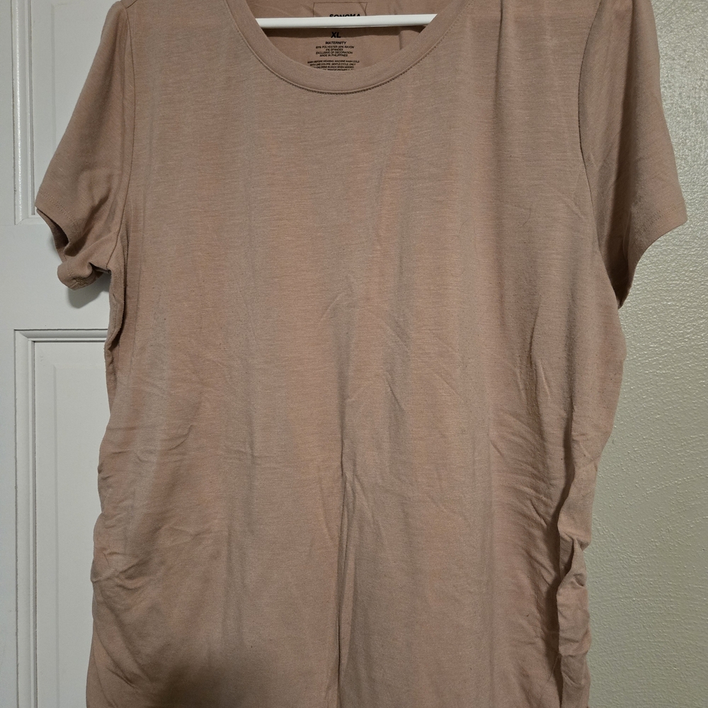 Classic Short Sleeve Crewneck Top - Nude/Pink